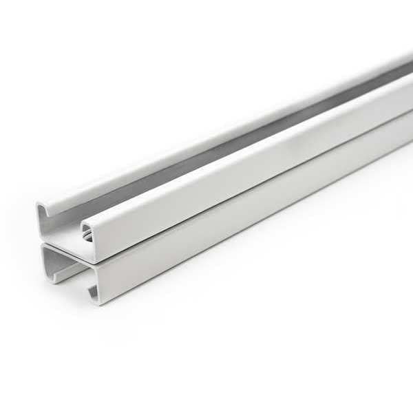 Back to Back Strut, Slotted, Steel, Painted, 9/16 in x 1-1/8 in Hole Size, White