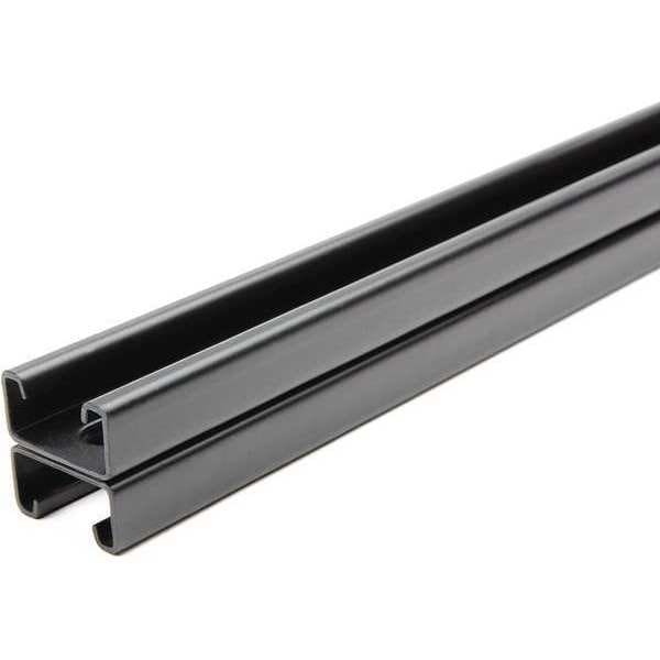 Back to Back Strut, Slotted, Steel, Painted, 9/16 in x 1-1/8 in Hole Size, Black
