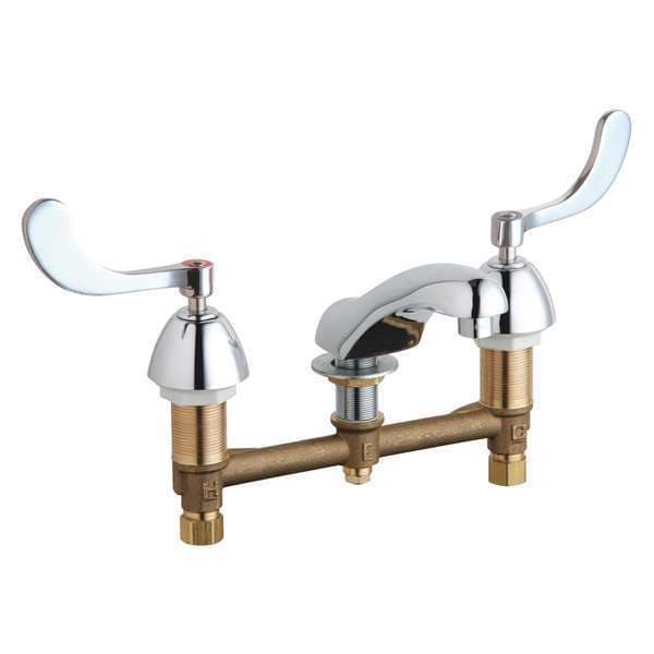 Manual Bathroom Faucet, 8" Mount, Chrome plated