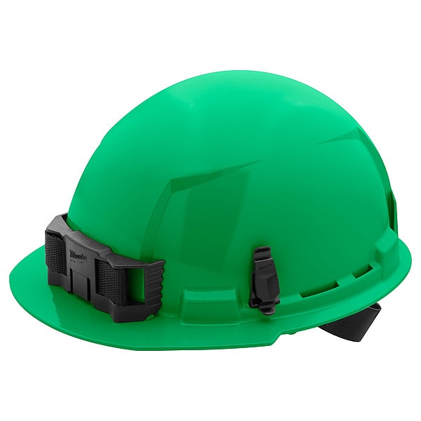 BOLT Green Front Brim Hard Hat w/4pt Ratcheting Suspension - Type 1, Class E