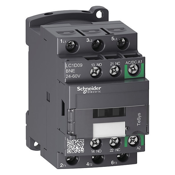 IEC Magnetic Contactor, 1NC/1NO, 24V-60V AC/DC, 3 P, Non-Reversing, Screw Clamp