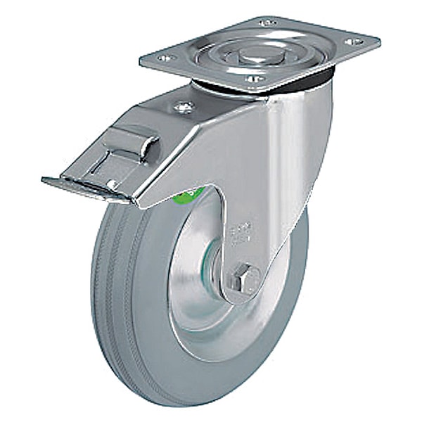 Solid Rubber Caster, 155 lb. Load, Swivel
