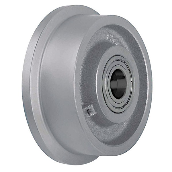 Single Flange Track Wheel, 3" Wheel Dia., 1540 lb Load Rating, Cast Iron