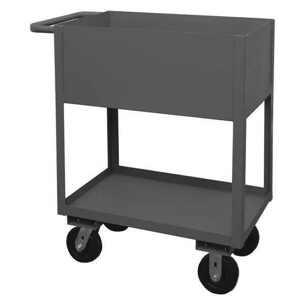 Utility Cart with Deep Lipped Metal Shelves, Steel, 3,600 lb Load Capacity, 2 Shelves, 36 in L