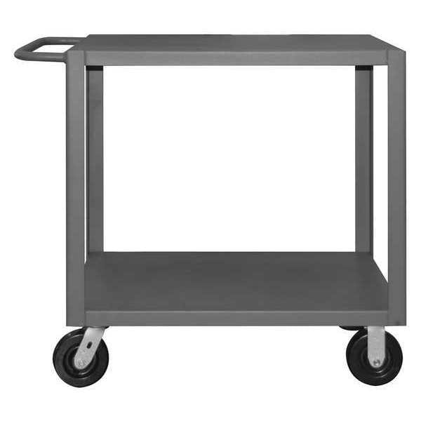 Utility Cart with Flush Metal Shelves, Steel, 5,000 lb Load Capacity, 2 Shelves, 52 in L