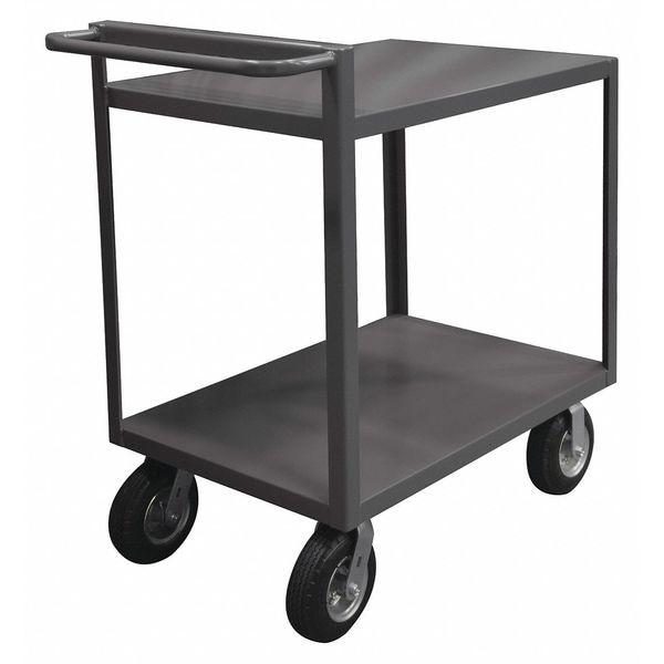 Utility Cart with Flush Metal Shelves, Steel, 1,500 lb Load Capacity, 2 Shelves, 42 1/2 in L