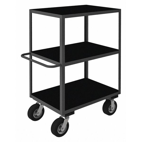 Utility Cart with Flush Metal Shelves, Steel, 1,200 lb Load Capacity, 3 Shelves, 42 1/2 in L