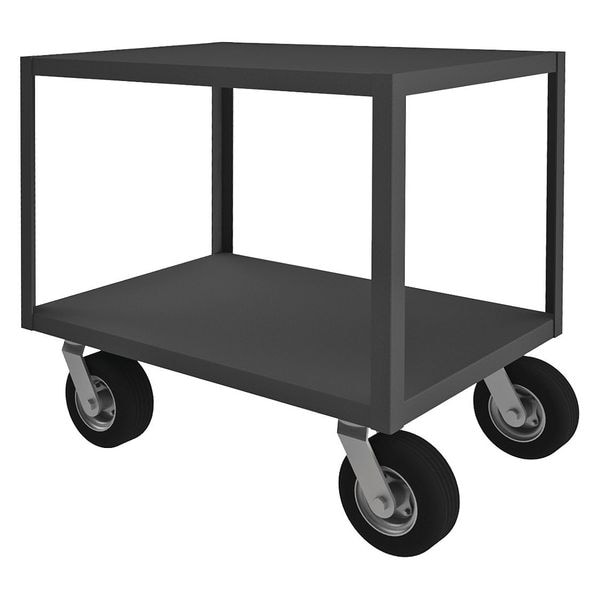 Utility Cart with Flush Metal Shelves, Steel, 1,200 lb Load Capacity, 2 Shelves, 42 1/2 in L