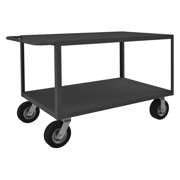 Utility Cart with Flush Metal Shelves, Steel, 1,200 lb Load Capacity, 2 Shelves, 52 in L, 45 in H