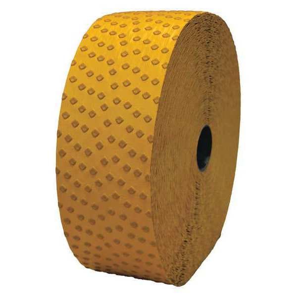 Pavement Marking Tape, Retroreflective Polymer, 120 yd Length, 4 in Width, 1/16 in Height, Yellow