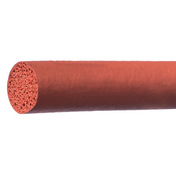 Silicone Cord, Diameter 1/2 in, Red