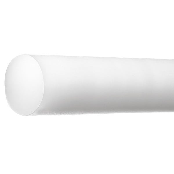 White Acetal Homopolymer Acetal Homopolymer Rod 2 ft L, 2 1/2 in Dia.