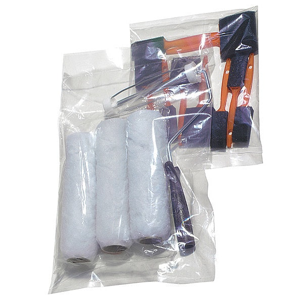 Open Poly Bags, 9" x 7", 1.25 mil, Clear, None, 2000 PK