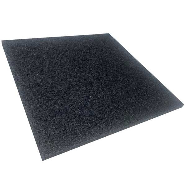 Foam Roll, Open Cell, 54 in W, 25 ft L, 1/2 in Thick, Charcoal