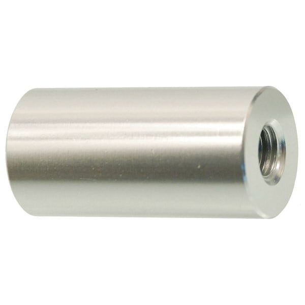 Round Standoffs, 5/16"-18 Thrd Sz, 1/4 in Bd L, Aluminum Clear Anodized, 1 in OD, 2 PK