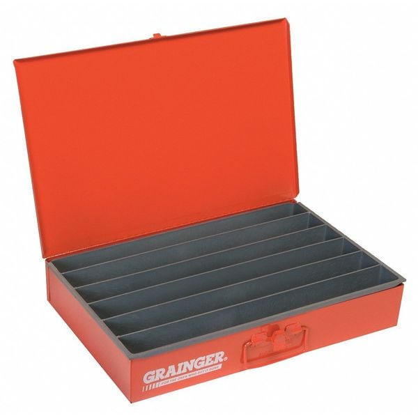 Steel, Compartment Drawer, 12 1/2 in D x 3 1/8 in H x 18 3/8 in W