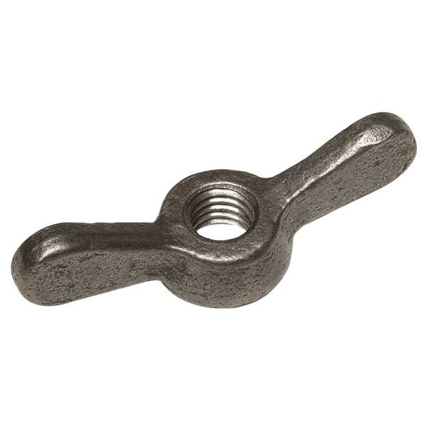 Wing Nut, 1/4"-20, Malleable Iron, Plain, 0.75 in Ht, 3 in Max Wing Span, 10 PK