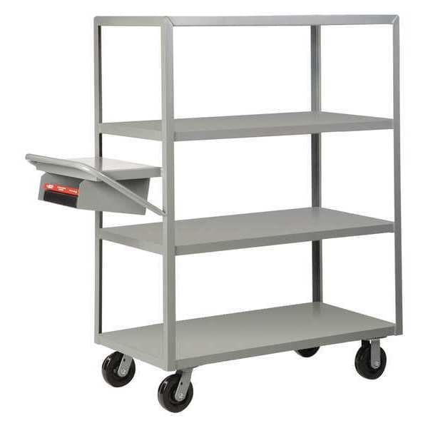 Multi-Shelf Order Picking Truck, 24 x 36", Steel, 3600 lb Load Capacity, 4 Shelves, 63-1/2" H