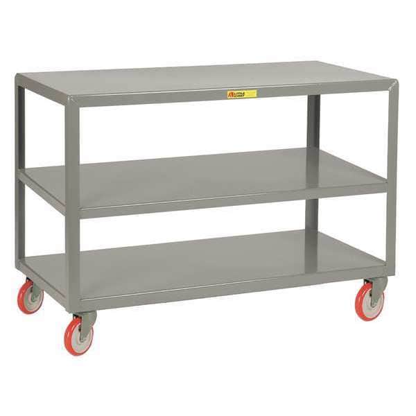 Mobile Tables, 3-Shelf, 1000 lb., 24 x 36", Steel, 1,000 lb Load Capacity, 3 Shelves, 36 in L, 24 in W