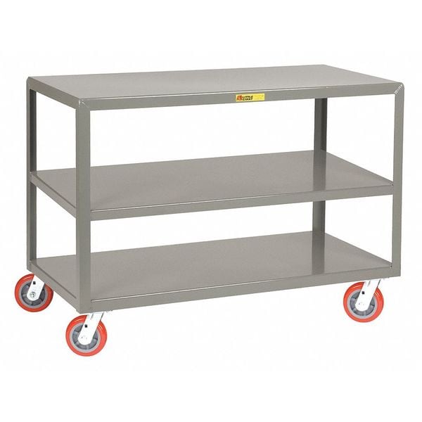 Mobile Tables, 3-Shelf, 3600 lb., 24 x 48", Steel, 3600 lb Load Capacity, 3 Shelves, 48 in L, 24 in W