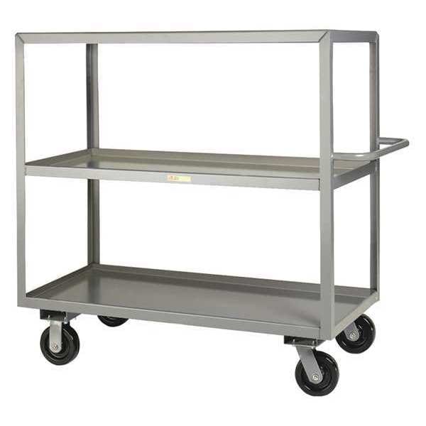 Multi-Shelf Truck, 3-Lipped, 24x48", Steel, 3600 lb Load Capacity, 3 Shelves, 46-1/2" H