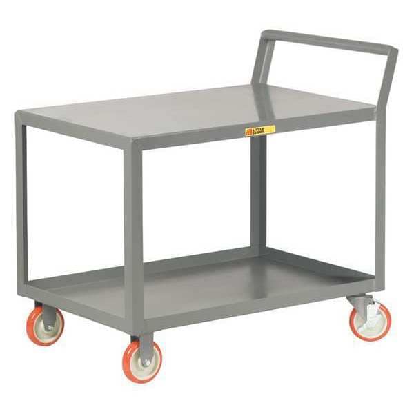 Service Cart, Flush Top, 1200 lb., 18x32", Steel, 1,200 lb Load Capacity, 2 Shelves, 18 in W