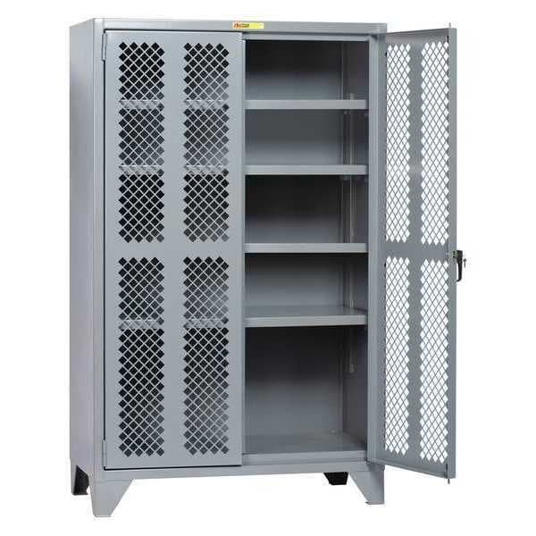 Shelving Storage Cabinet, 78 in H, 60 in W, Gray, 4 Adjustable Shelves