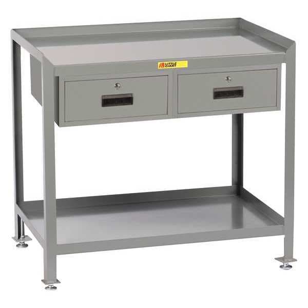 Workstation, 2-Shelf, 2-Drawer, 24 x 36"