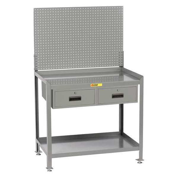 Workstation, 2-Drawer, Pegboard, 24 x 36"