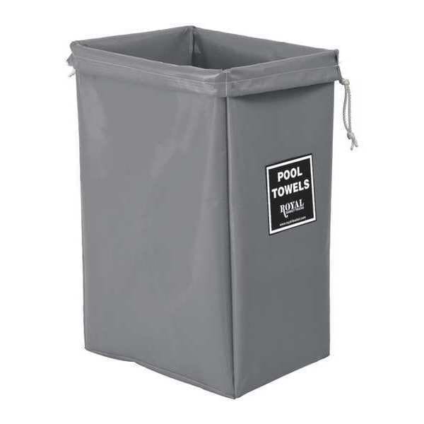 Hamper Bag, Gray Vinyl, Pool Towels