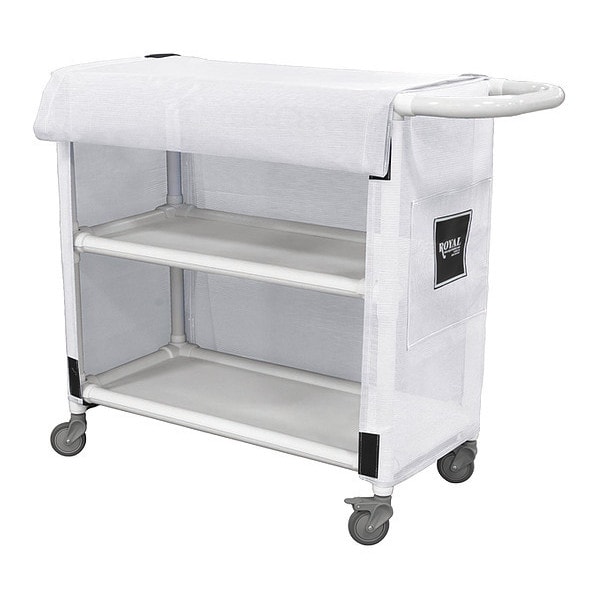 PVC Cart, 42", 2 Shlf, White Mesh