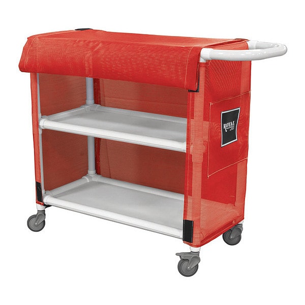 PVC Cart, 42", 2 Shlf, Red Mesh