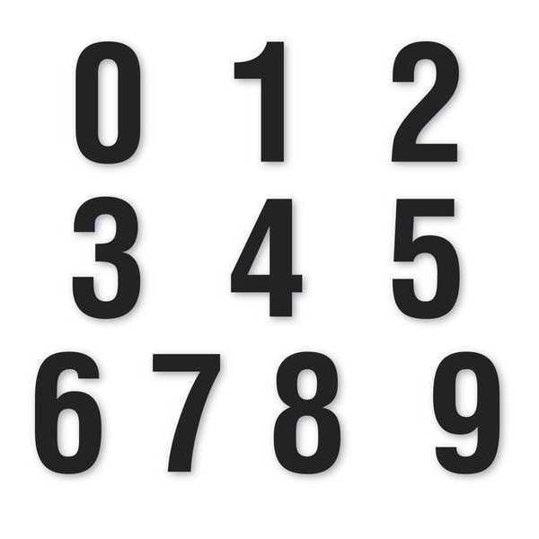 Die Cut Number Magnets, Black, 1-1/2, PK108
