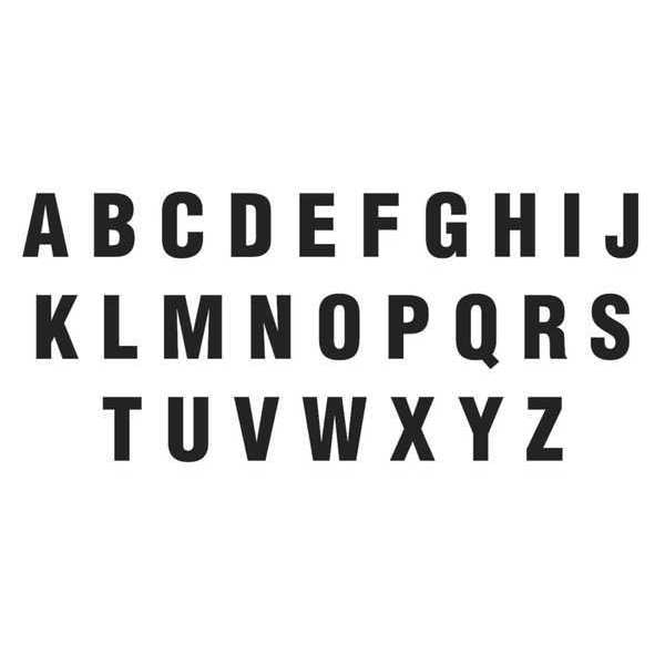 Die Cut Letter Magnets, Black, 3", PK108
