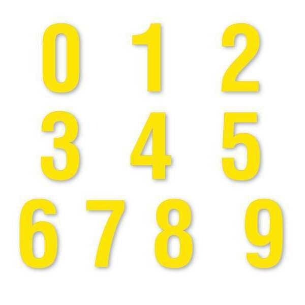 Die Cut Number Magnets, 6", Yellow, PK108