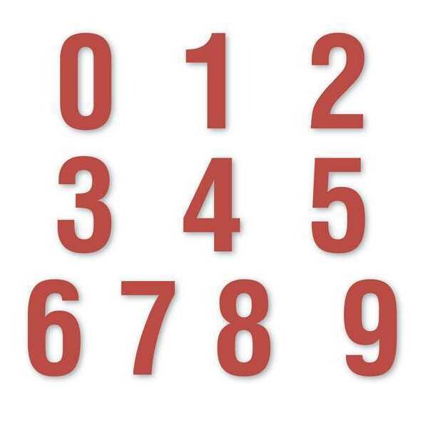 Die Cut Number Magnets, Red, 1-1/2", PK108