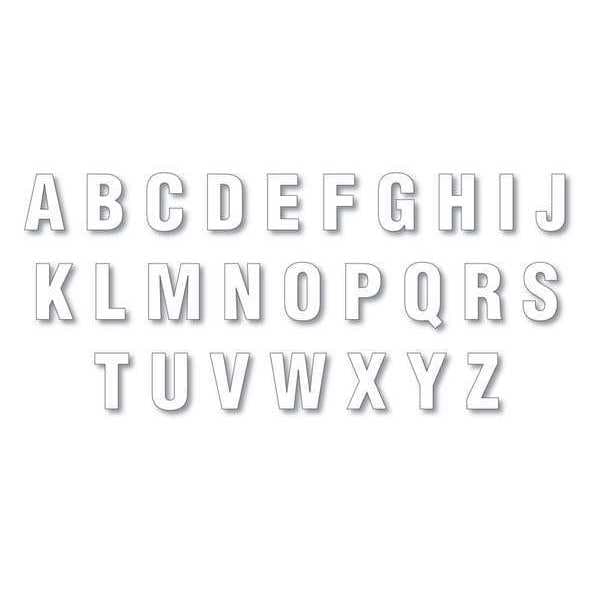 Die Cut Letter Magnets, 3", White, PK108