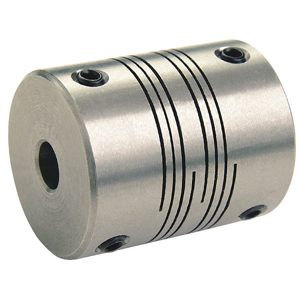 Motion Control Coupling, 4 Beam, 1/2"x1/2", 303 SS, OD 1.181", L 1.181"