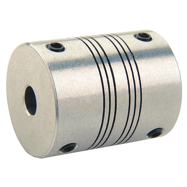 Motion Control Coupling, 4 Beam, 1/2"x1/2", Aluminum, OD 1.181", L 1.181"