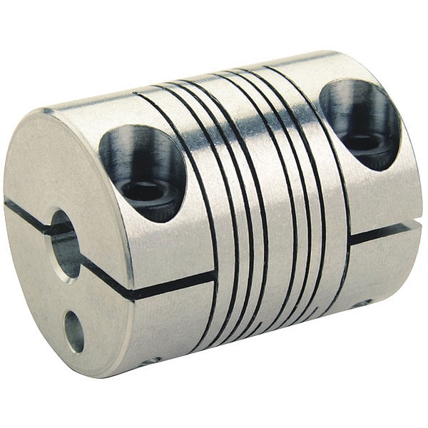 Motion Control Coupling, 4 Beam, 10x7mm, Aluminum, OD 25.4mm, L 31.8mm