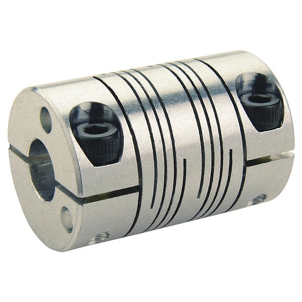 Motion Control Coupling, 6 Beam, 8mmx5/16", Aluminum, OD 0.750", L 1.250"