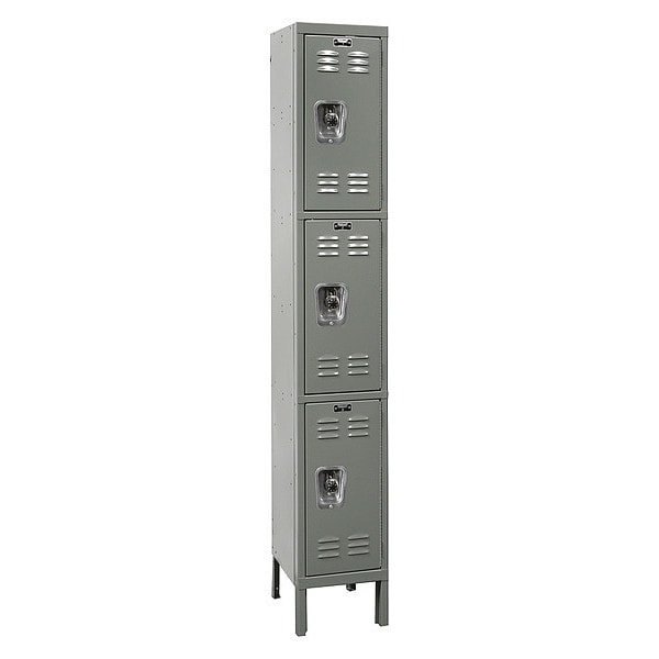 ReadyBuilt Locker, 12X12X78", 3 Tier, Gray