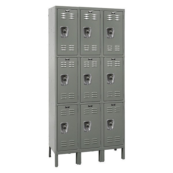 ReadyBuilt Locker, 36X15X78", 3 Tier, Gray