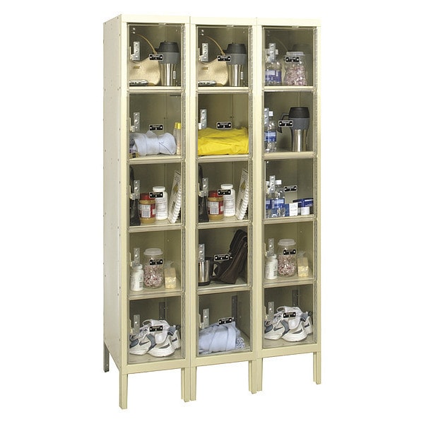 Sfty View Plus Locker, 36"X15"X66", 5 Tier