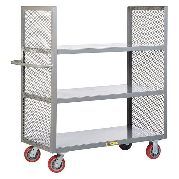 Shelf Truck, 2 Sided, 3600 lb., 24x60, Steel, 3600 lb Load Capacity, 3 Shelves, 57" H