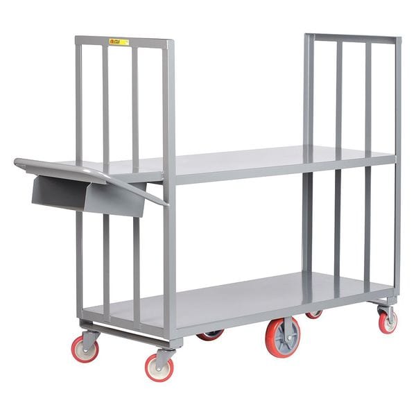Order Picking Truck, 2000 lb., 24x48, Steel, 2000 lb Load Capacity, 2 Shelves