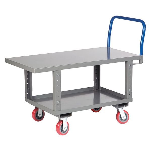 Platform Truck, Adj Height, 2 shelf, 24x48