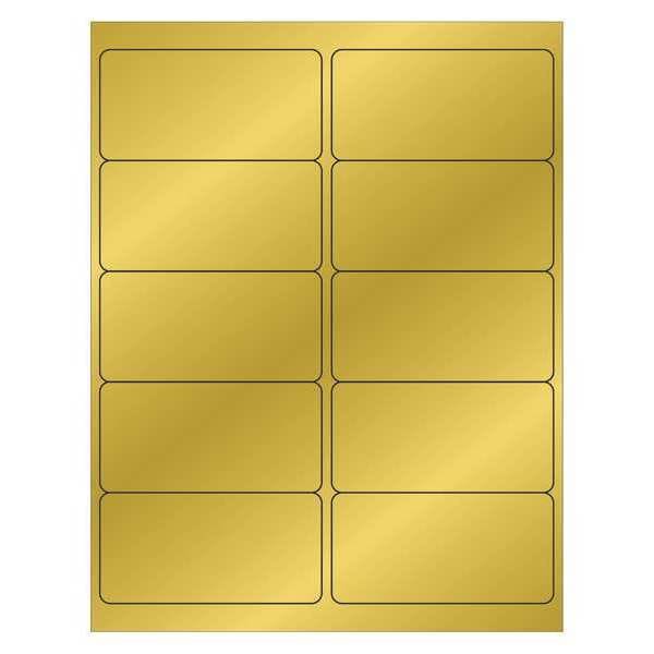 Tape Logic Foil Rectangle Laser Labels, 4" x 2", Gold, PK1000