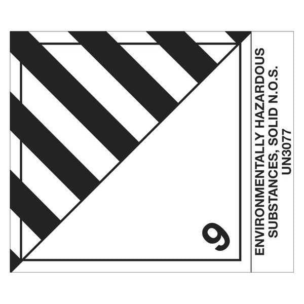 Tape Logic Labels, "Env Haz Sub, Solid", 4" x 4 3/4", Black/White, 500/Roll