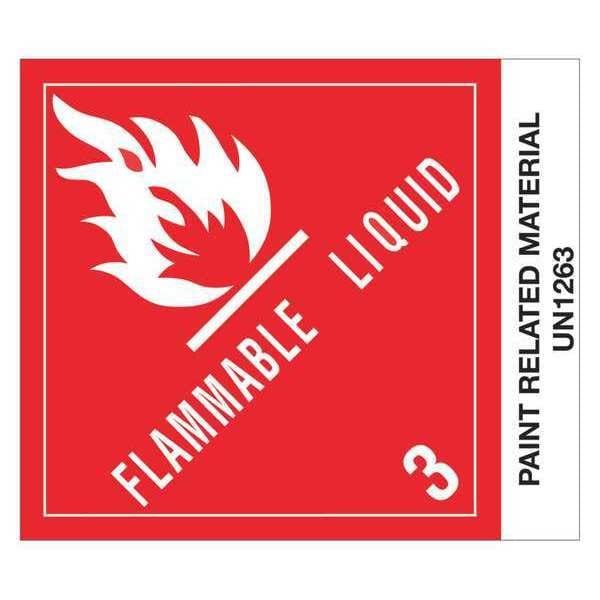 Tape Logic Labels, "Paint Related Material", 4" x 4 3/4", Red/White/Black, 500/Roll